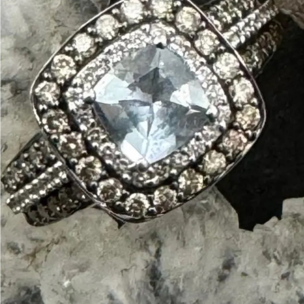 Levian Silver Ring with White Gemstone